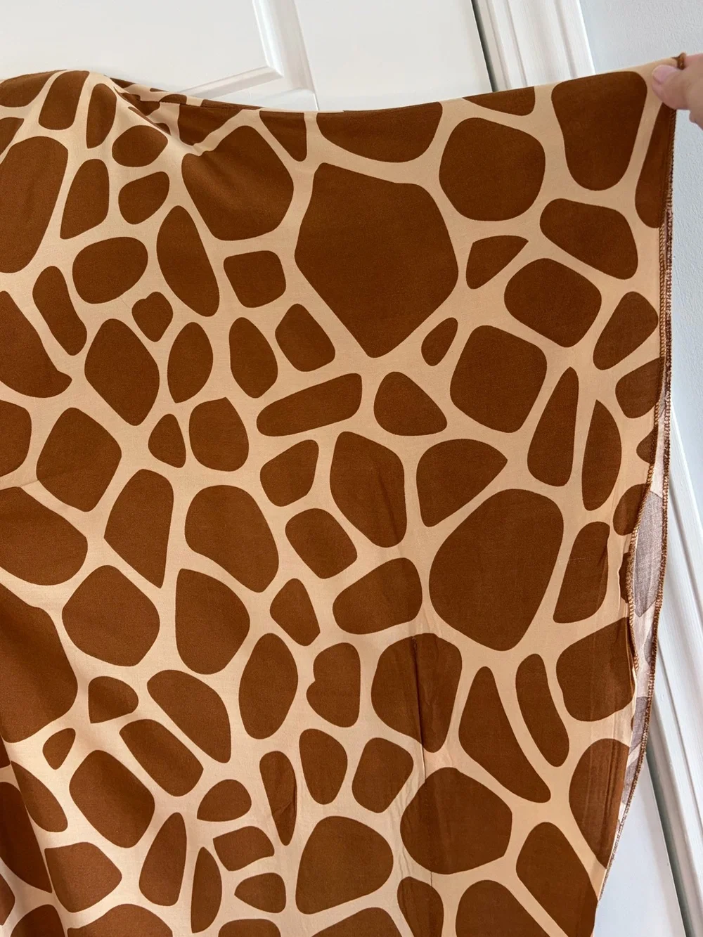 Women’s Giraffe Print Swim Coverup Kaftan Brown/Cream Neutral One Size Resort